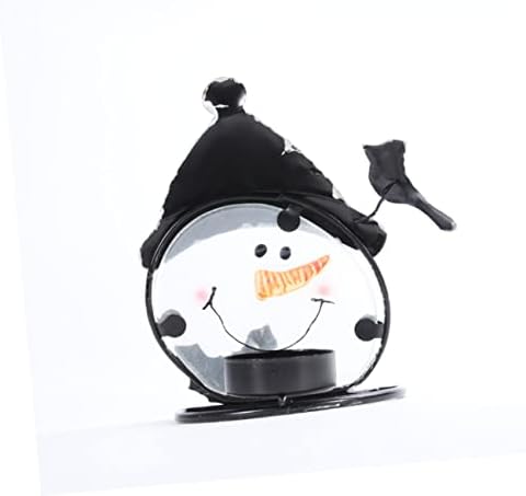 LIFKICH 1Pc Iron Snowman Candle Holder for Christmas Decoration