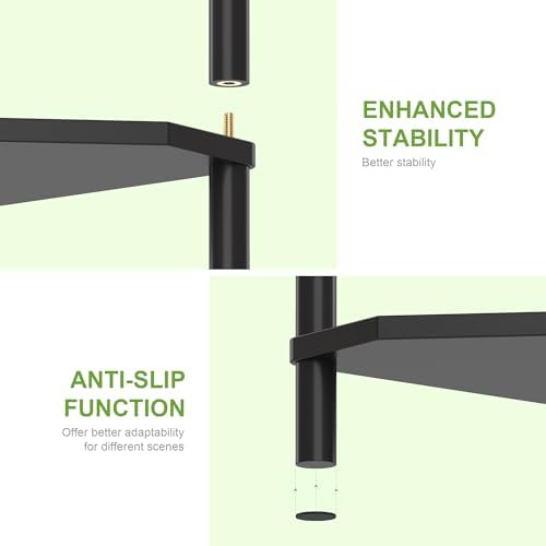 Wisuce 3 Tier Bamboo Corner Shelf - Black