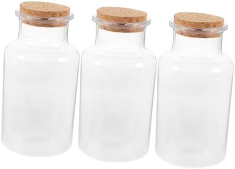 Ciieeo 4pcs Wood Cutouts Decorative Bottles with Lids