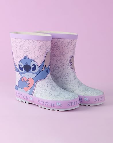 Disney Lilo Stitch Girls Wellington Boots in Purple 1