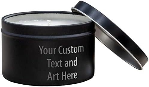 Personalized 8 oz Soy Candle in Black Metal Tin 1