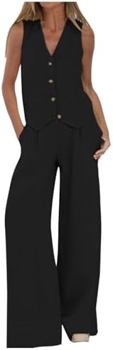 TTBDWiian Womens 2 Piece Linen Set 1