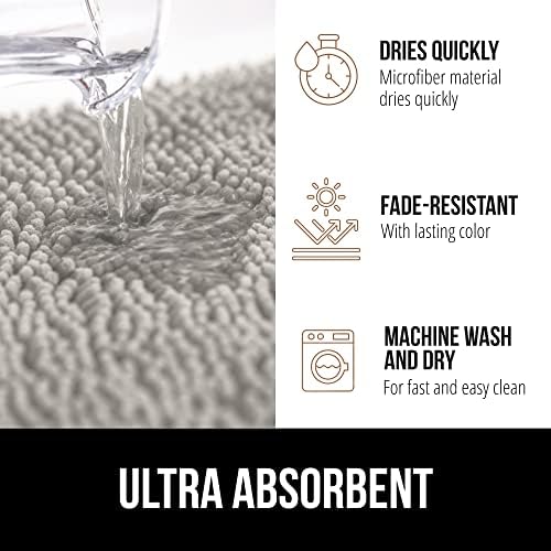 Gorilla Grip 2-Piece Bathroom Rug Set LT Gray 1