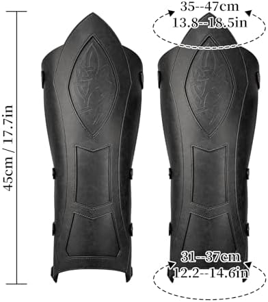 HiiFeuer Medieval Faux Leather Leg Gaiters for LARP 1