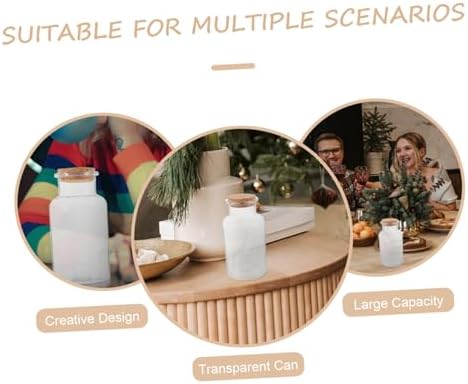 Ciieeo 4pcs Wood Cutouts Decorative Bottles with Lids