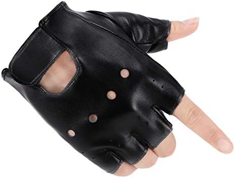 Accmor Kids Fingerless PU Leather Gloves for Outdoor Cosplay