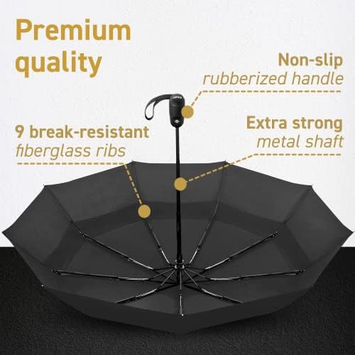 Windproof Travel Umbrella - Lightweight Compact for Men Women