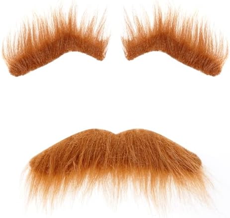 Nydotd Brown Fake Eyebrows and Mustache Set