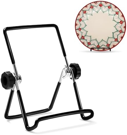 SOTER 2Pack Adjustable Display Stands for Plates Books and Art Black