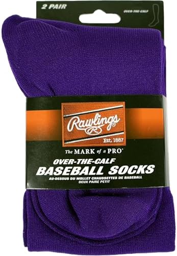 Rawlings 2 Pair Athletic Socks for Baseball Softball