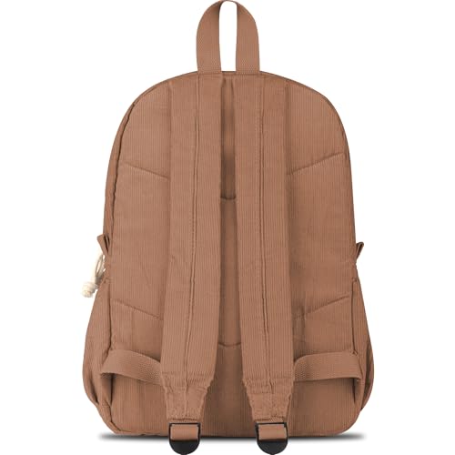 Personalized Corduroy Backpack with Baby Name Embroidery - Brown