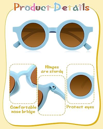 Kanayu Kids Round Sunglasses DIY Kit with Letter Beads and Flower Charms