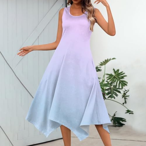 2024 Trendy Womens Flower Print Midi Sundress