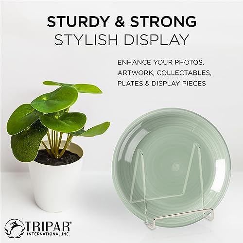 TRIPAR Square Metal Wire Easel - Silver Plated 6-Inch Height