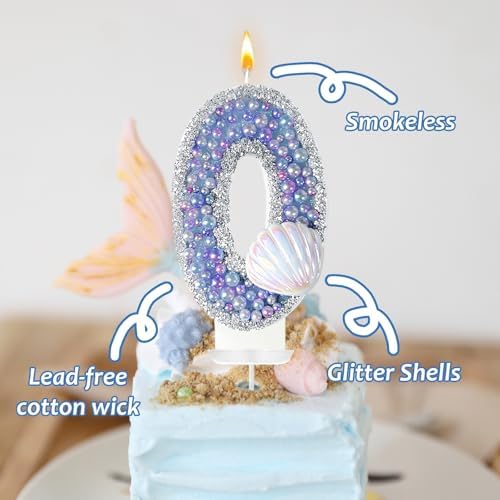 Laackys Birthday Candles with Pink Shell Sequins