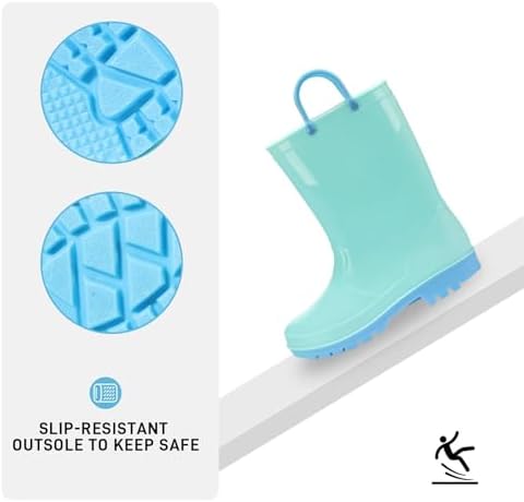 EUXTERPA Waterproof Rain Boots for Kids Toddler 1