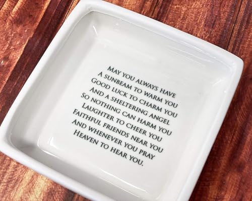 Susabella Square Ceramic Keepsake Box with Irish Blessing