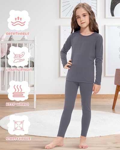 Silkfly 2 Pack Girls Winter Thermal Underwear Set 1