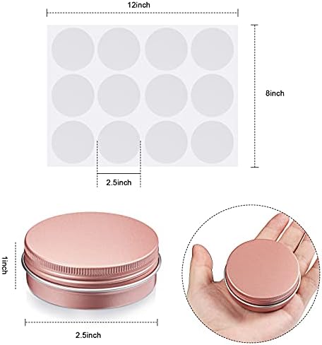 Patelai 2 oz Rose Gold Aluminum Tin Cans with Screw Lid