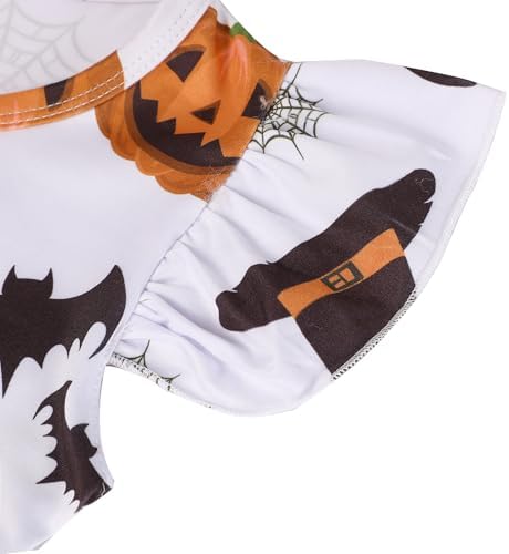 Toddler Girls Pumpkin Spider Ghost Print Dress 2-8Y
