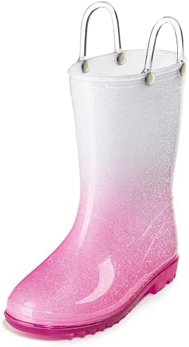 Puddle Play Kids PVC Glitter Rain Boots with Handles