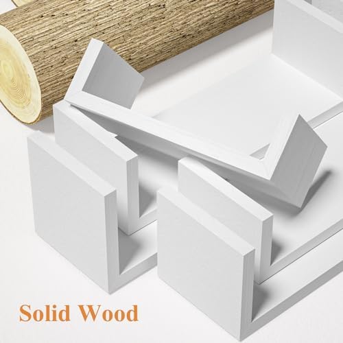 SRIWATANA 5-Piece Floating Wood Shelves Set Washed White