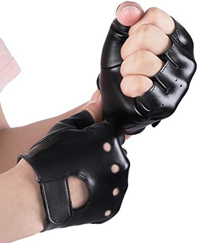 Accmor Kids Fingerless PU Leather Gloves for Outdoor Cosplay