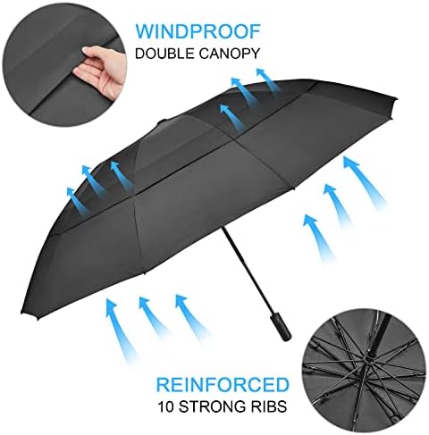 G4Free 62 Inch Double Canopy Folding Golf Umbrella