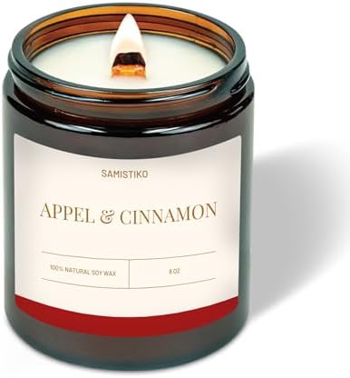 SAMISTIKO Apple Cinnamon Scented Candle 8oz 1
