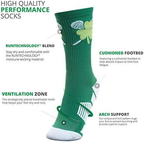 ChalkTalkSPORTS Lacrosse Crew Socks - Green Shamrock Mid-Calf