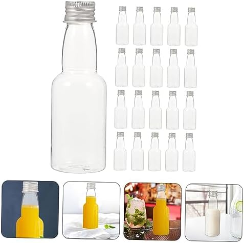 FUNOMOCYA 25pcs Multi-Functional Plastic Juice Bottles with Caps