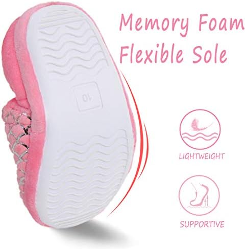 MIXIN Cute Kids Slippers with Memory Foam and Rubber Sole