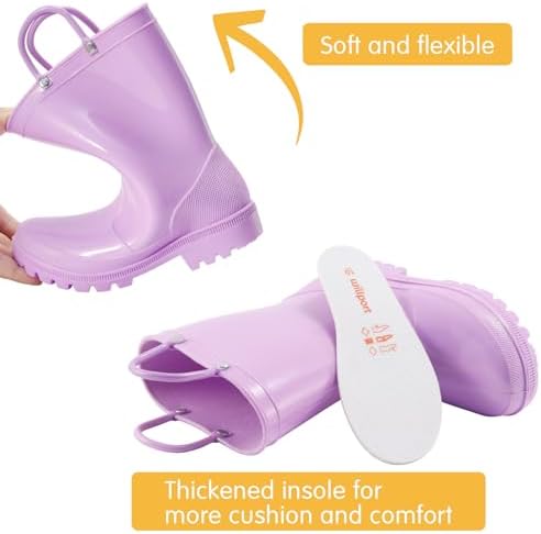 Toddler Rain Boots with Easy-On Handles for Kids 1
