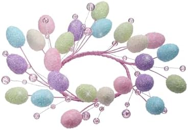 Easter Egg Candle Ring 9 Inch Pastel Decorative Wreath