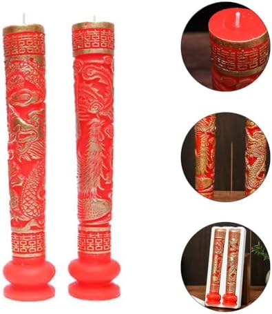 Ciieeo Dragon and Phoenix Wedding Candle Menorah Ornament