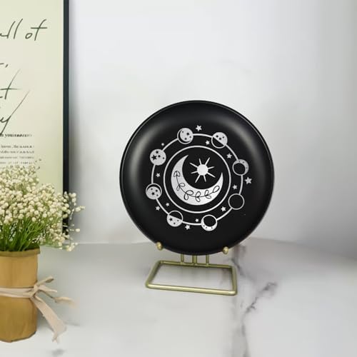 55 Inch Small Metal Jewelry Dish with Star Moon Print