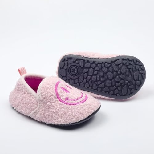 Kids Slippers with Cute Smile Faces Non-Slip Rubber Sole