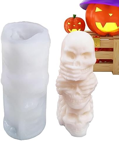 Decorhome Skull Silicone Candle Mold Gothic Stacking Design
