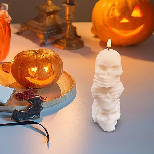 Decorhome Skull Silicone Candle Mold Gothic Stacking Design