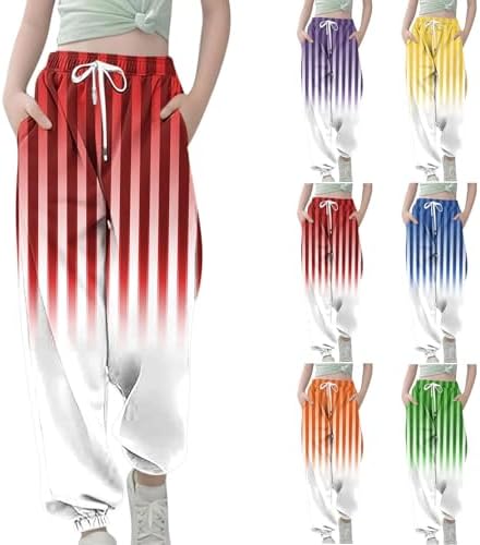 Teen Girls Striped Baggy Joggers for Summer 1