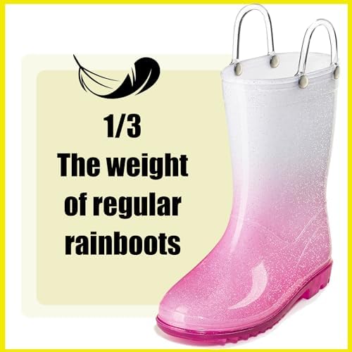 Puddle Play Kids PVC Glitter Rain Boots with Handles