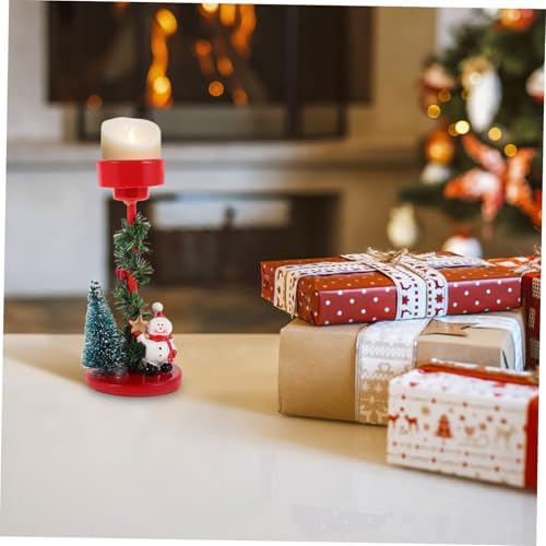 Snowman Theme Candle Holder Christmas Decor Festive Holiday Centerpiece