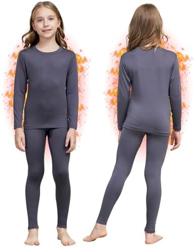 HEROBIKER Girls Thermal Underwear Set Ultra Soft Fleece Lined