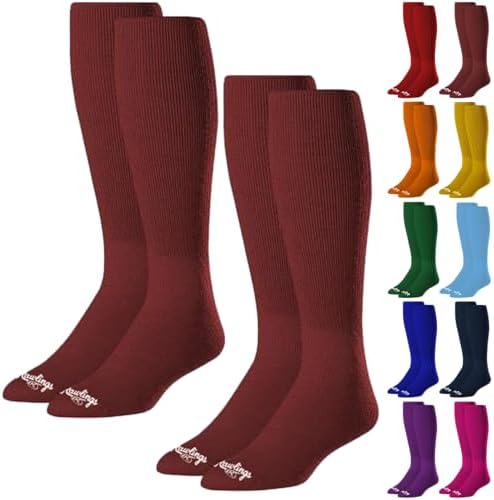 Rawlings 2 Pair Athletic Socks Baseball Softball
