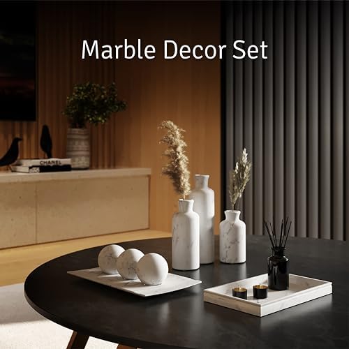 Creative Scents Decorative Marble Bowl and Orb Set