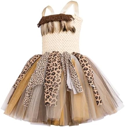 IDOPIP Jungle Safari Halloween Dress for Toddler Girls