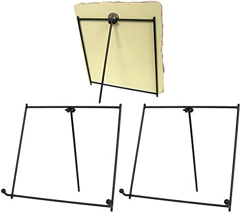Black Metal Folding Easels - Set of 3 7 H