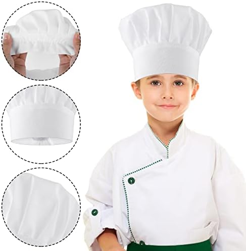 Lusofie Adjustable White Chef Hat for Adults and Kids