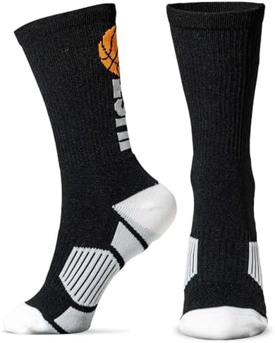ChalkTalkSPORTS Elite Basketball Socks Mid Calf with Ball Design