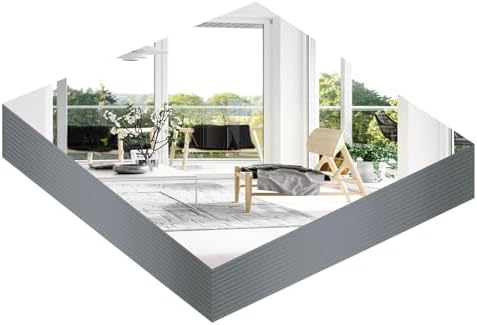 8 Square Glass Mirror Centerpieces 12Pcs with Non-Slip Feet